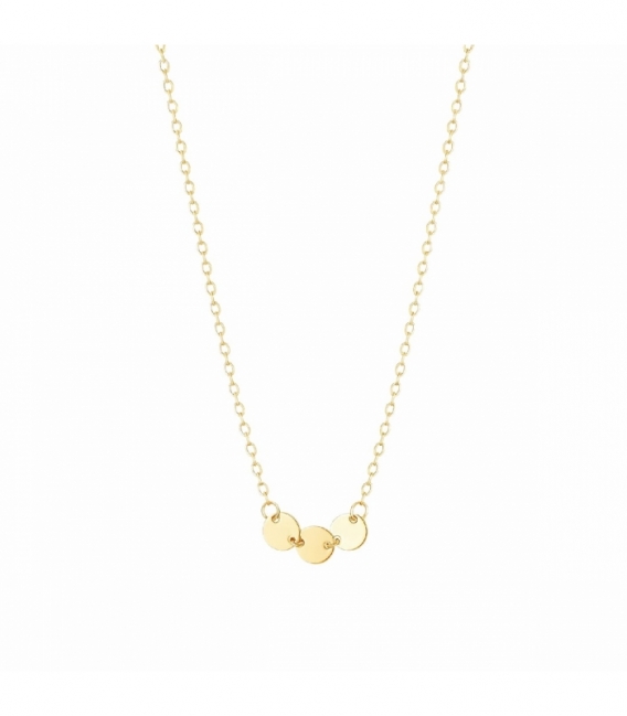 Gargantilla Plata 3 Chapitas 40+3cm Bañada