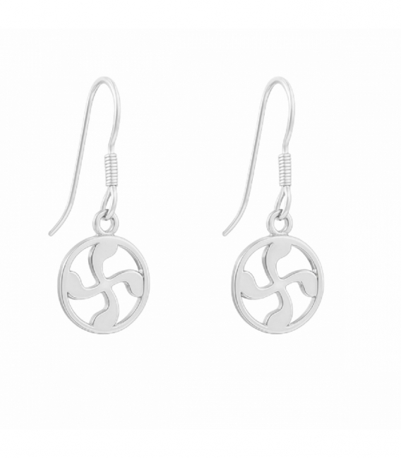 Pendiente Plata Lauburu Ø10mm. Precio Par