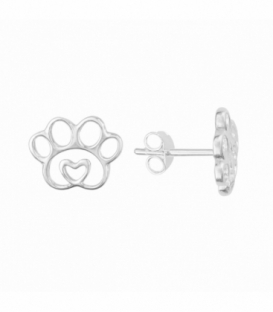 Boucle d'oreille Argent Empreinte Chien Coeur Prix Paire