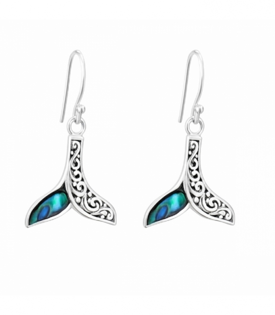 Pendiente Plata Cola de Ballena Abalon. Precio Par
