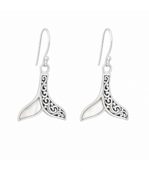 Pendiente Plata Cola de Ballena Nacar. Precio Par