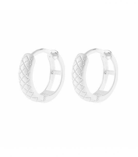 Aro Plata Rombos 11.5mm Precio par