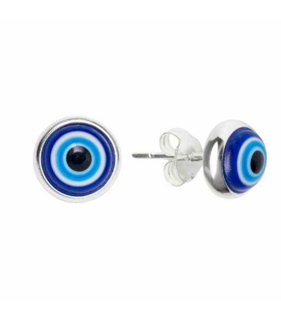 Pendiente Plata Ojo Turco 8mm Precio Par