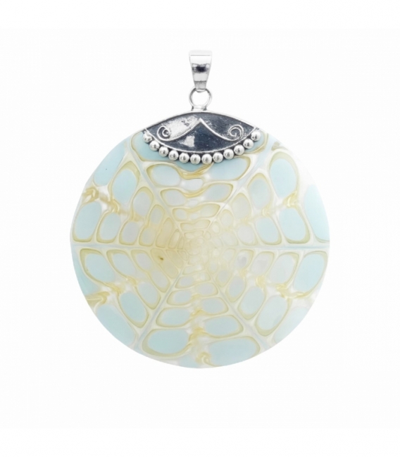 Colgante Plata Disco Balines Ø47mm