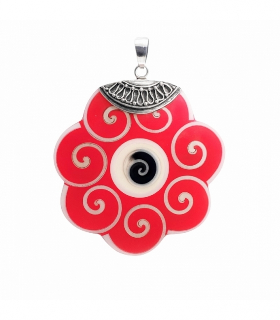 Colgante Plata Disco Balines Shiva Ø42mm