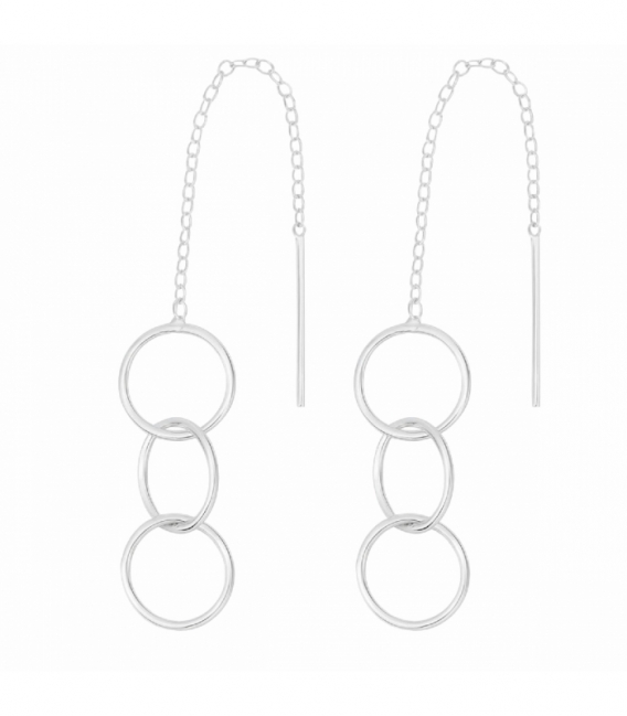 Pendiente Plata Cadena Karma Precio Par