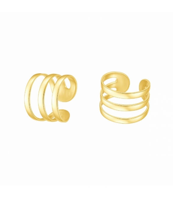 Cartilago Plata Tres Lineas Bañado Precio Par