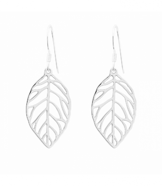 Boucles d'oreilles Argent Feuille. Prix Paire