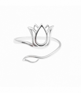 Anillo Plata Flor Loto 491