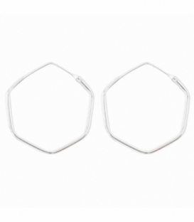 Aro Plata Hexagonal Precio Par