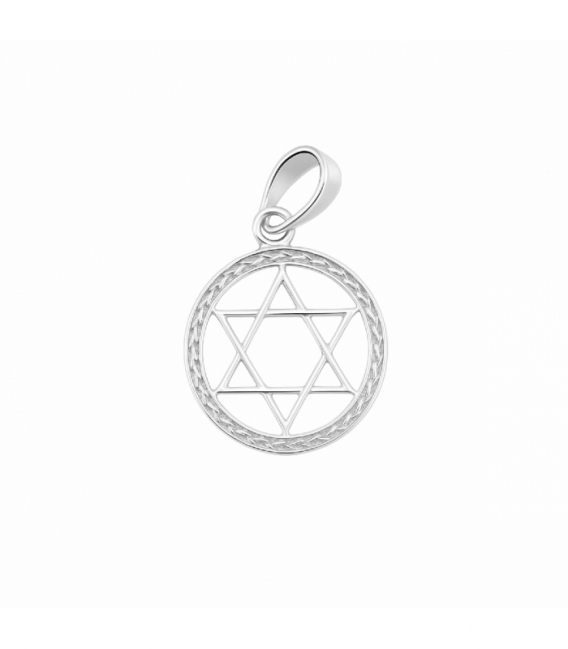Colgante Plata Estrella de David 14mm