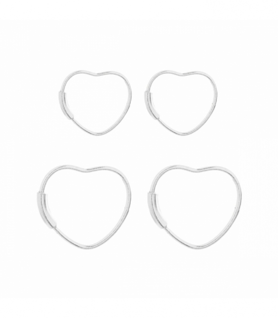 Pendiente Plata Corazon Precio Par