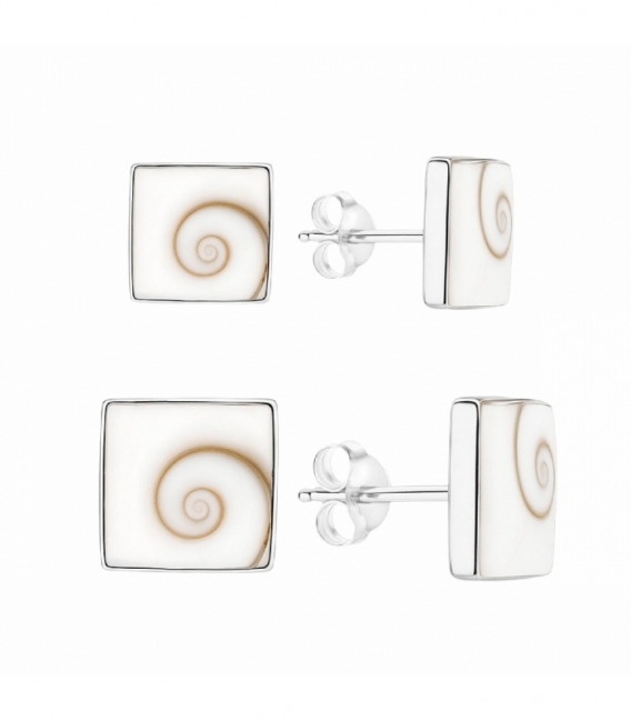 Boucles d'oreilles Argent Oeil de Shiva Carré Prix Paire