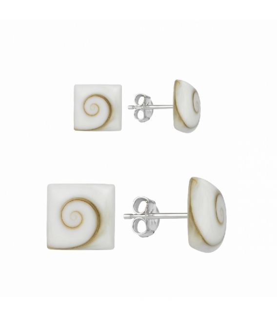 Pendiente Plata Ojo Shiva Cuadrado Precio Par