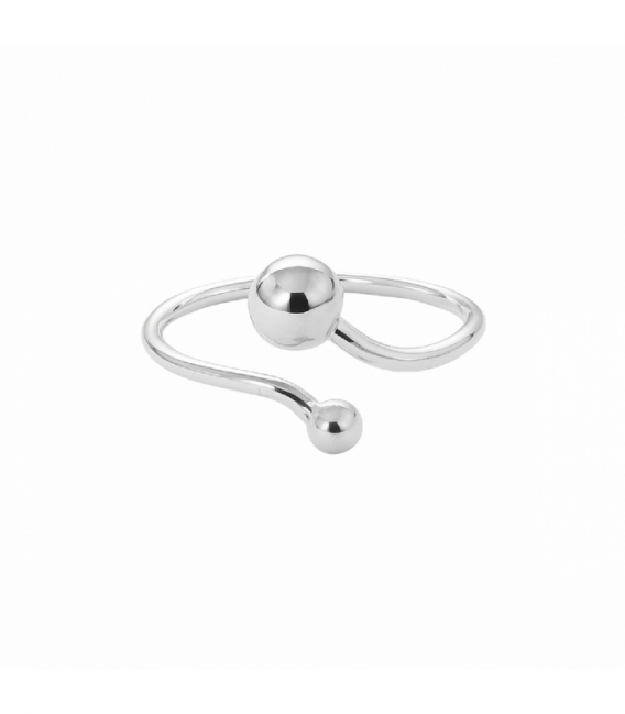 Anillo Plata Medias Bolas