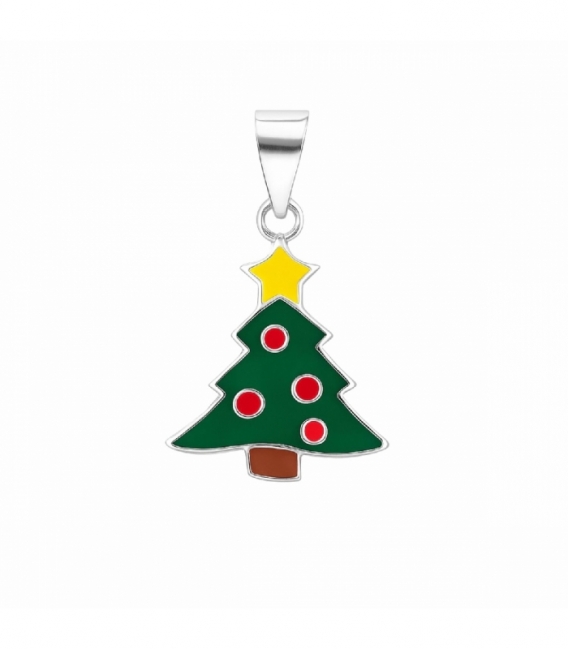 Colgante Plata Arbol de Navidad 18mm