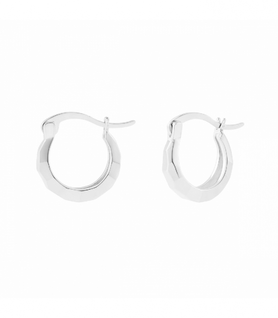 Aro Plata Irregular 12mm Precio Par