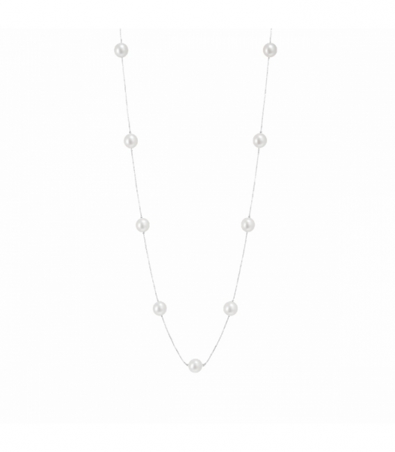 Gargantilla Plata Perlas 40+5cm