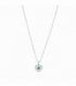 Collier Argent Coeur Zirconium Bleu 40+5cm