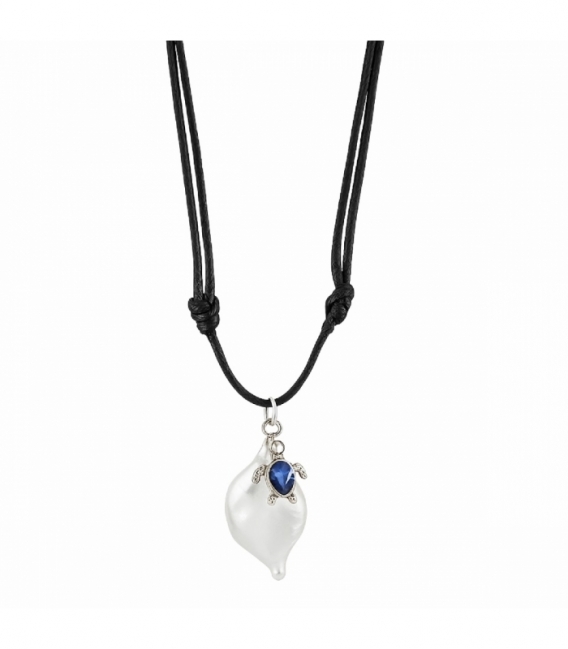 Gargantilla Hilo Perla Tortuga Abalon Regulable