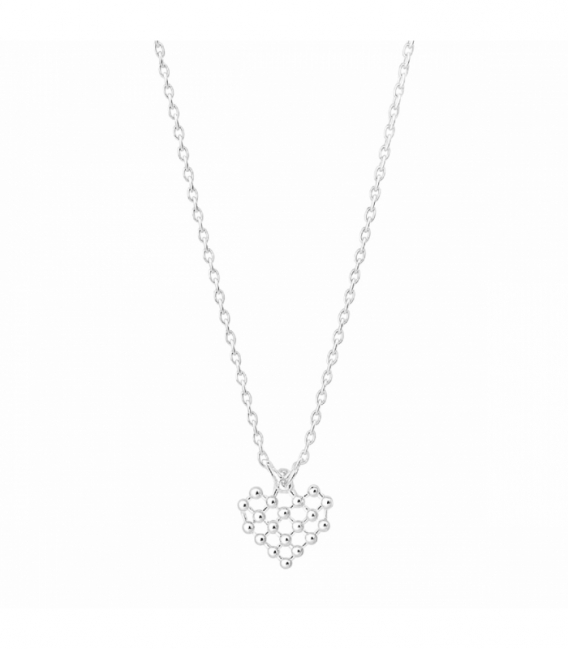 Gargantilla Plata Corazon Bolitas 40+5cm