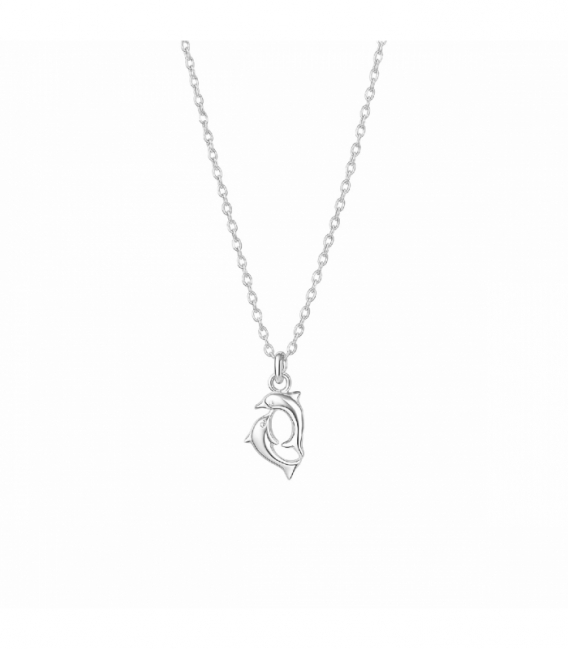 Gargantilla Plata Delfines 40+5cm