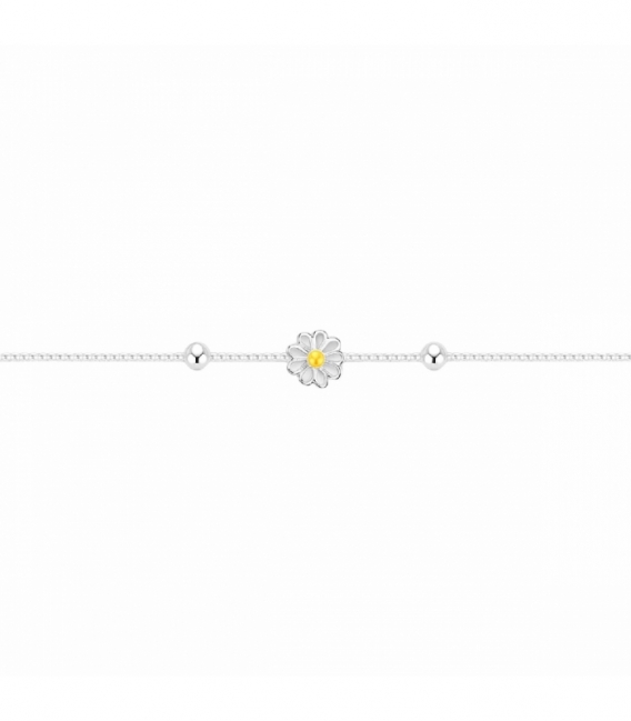 Bracelet Argent Fleur 16+2cm