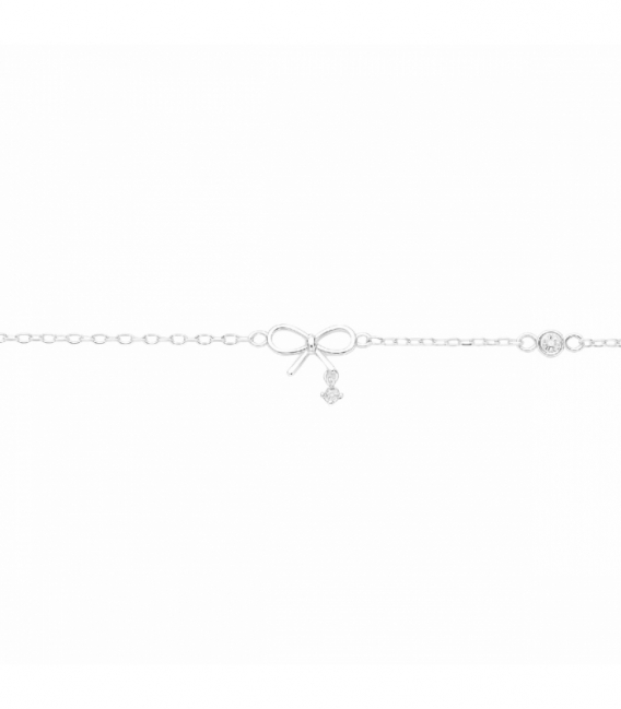 Pulsera Plata Lazo Circonita 16+3cm