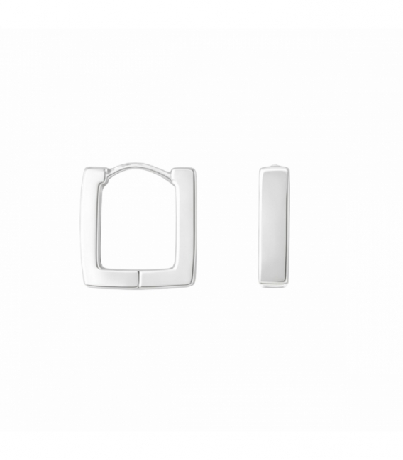 Pendiente Plata Cuadrado 11mm Precio Par