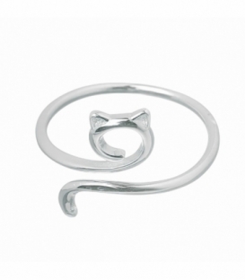 Bague Argent Chat Ouvert