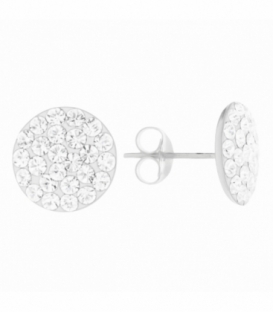 Pendiente Plata Strass Blanco Precio Par