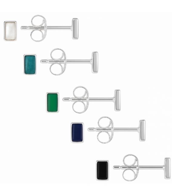 Pendiente Plata Rectangulo 3.3mm Precio Par