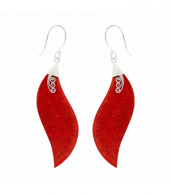 Pendiente Plata Coral Filigrana 43mm Precio Par