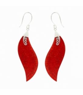 Boucle d'oreille Argent Filigrane Corail 43mm Prix Paire