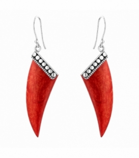 Boucles d’oreilles Argent Corne Corail 39mm Prix Paire