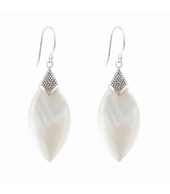 Pendiente Plata Nacar Filigrana 34mm Precio Par