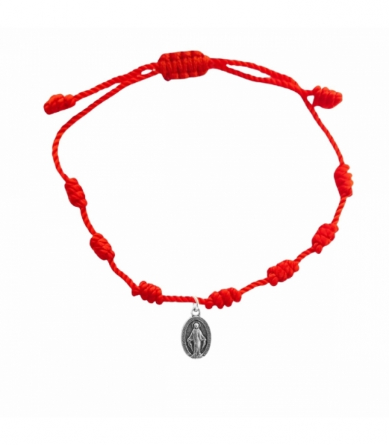 Pulsera Hilo Rojo 7 Nudos Virgen Milagrosa