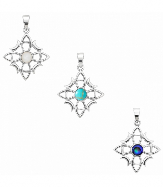 Colgante Plata Nudo Bruja 20mm