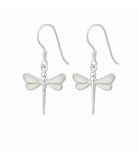 Pendiente Plata Libelula Nacar 16mm Precio Par