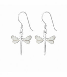 Pendiente Plata Libelula Nacar 16mm Precio Par