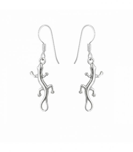 Pendiente Plata Lagartija 21mm Precio Par