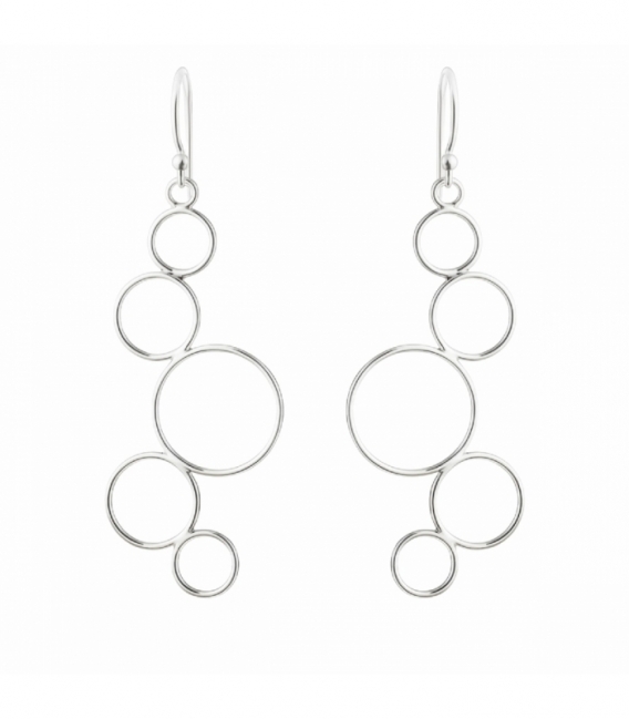 Pendiente Plata Circulos 43mm. Precio Par