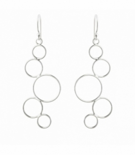 Pendiente Plata Circulos 43mm. Precio Par