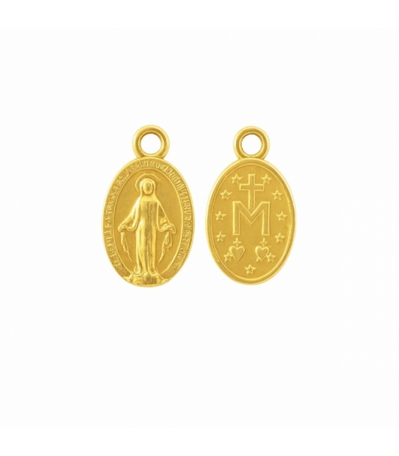 Abalorio Plata Virgen Milagrosa Bañado