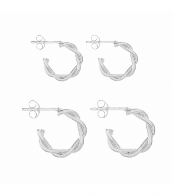 Aro Plata Trenzado Grosor 2mm Precio Par