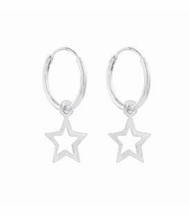 Créoles Argent avec Étoile 12mm Prix Paire