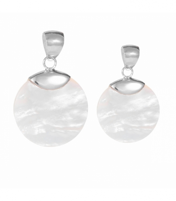 Colgante Plata Nacar Circulo