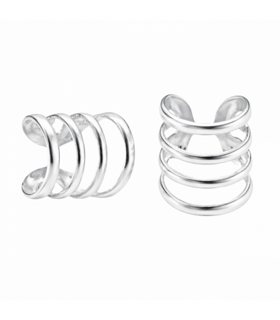 Cartilago Plata Cuatro Lineas Precio Par