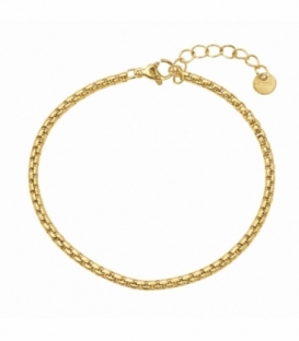 Pulsera Acero 316L Veneciana Bañada en Oro 18K 17+3cm