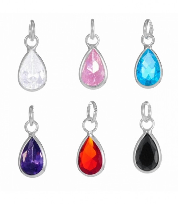 Abalorio Plata Lagrima Circonita